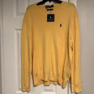 Polo Ralph Lauren Pima Cotton Sweater Yellow XL New With Tags
